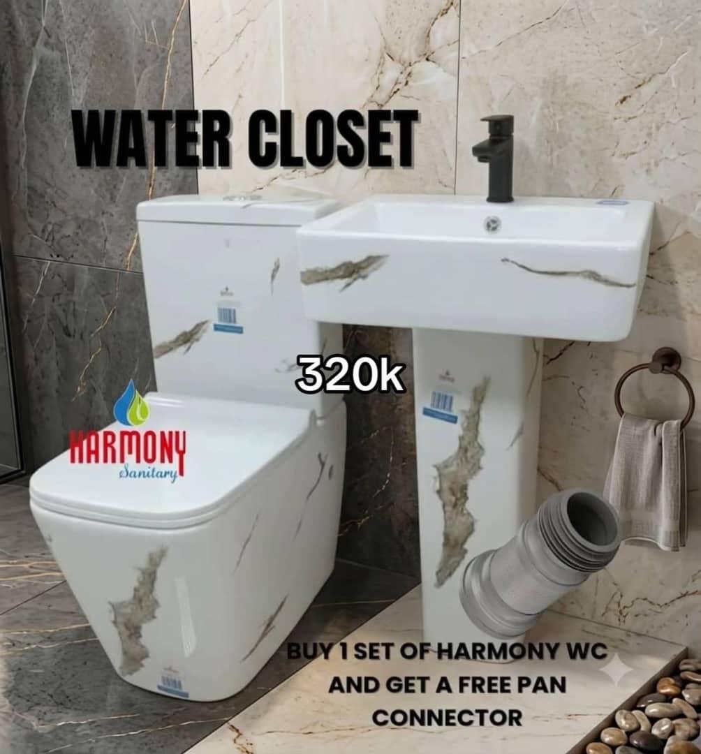 6. Marble Effect Premium Toilet & Wash Basin Set